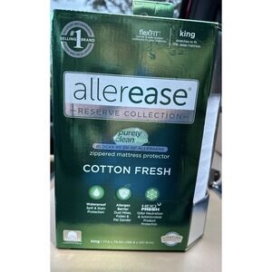 AllerEase Reserve King Zippered Mattress Protector Cotton Fresh Waterproof NIB
